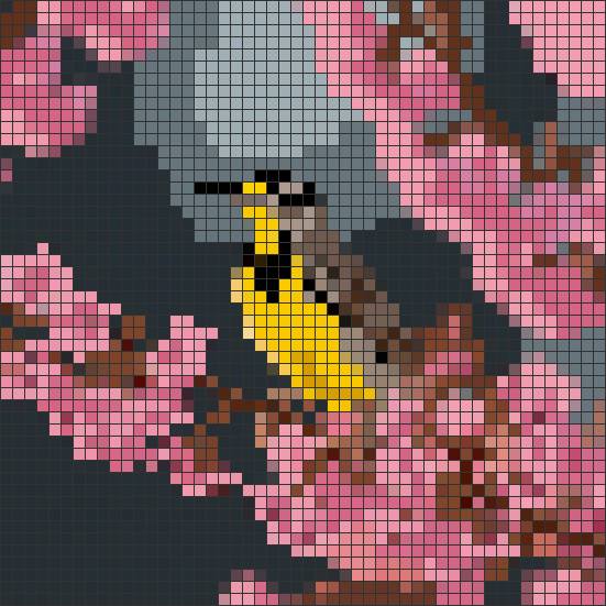 Meadowlark cross stitch pattern